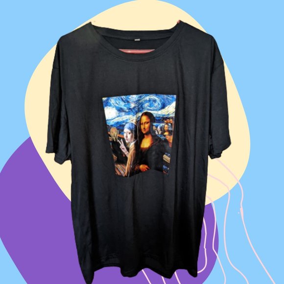 Plus Mona Lisa Meme T-Shirt - Picture 1 of 2